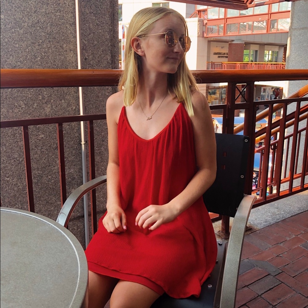 Flowy red dress